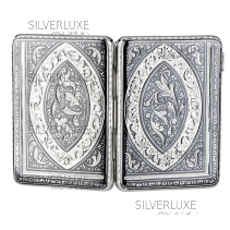 Портсигар серебряный с чернью (Новинка)