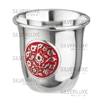 Стопка 999 пробы с красной эмалью на 45 мл 