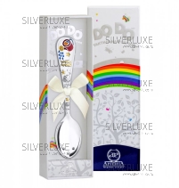 Серебряная тактильная ложка для детей "Зодиак-Водолей"