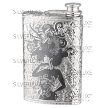Фляга серебряная дамская на 440 мл 