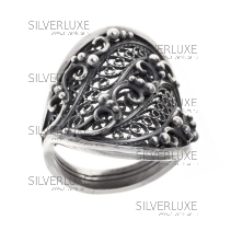 Кольцо филигранное ручной работы 