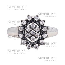 Кольцо с цирконами, коллекция "в Ампир"  (Новинка)