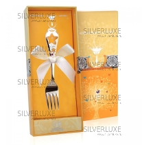 Вилка детская из серебра "Звезда" с красной эмалью