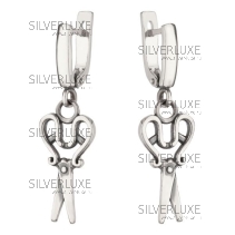 Серьги серебряные "Ножницы" 