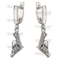 Серьги серебряные "Револьверы" 