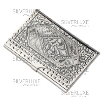 Визитница серебряная с чернью (Новинка)