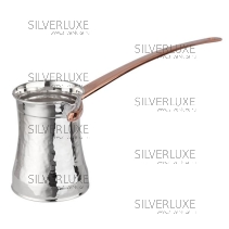 Турка из серебра 999 пробы на 270 мл, с медной ручной 