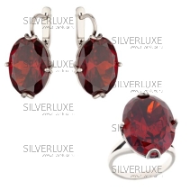 Серебряный комплект с гранатом