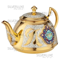 Чайник с позолотой и эмалью на 550 мл 