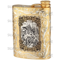 Позолоченная фляга с холодной эмалью на 240 мл