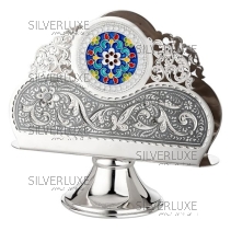 Салфетница из серебра с эмалью