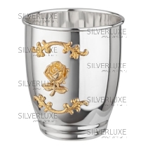 Стакан с позолотой "Роза" 999 пробы на 150 мл 