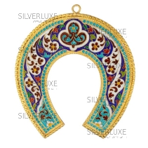 Подкова с позолотой и горячей эмалью