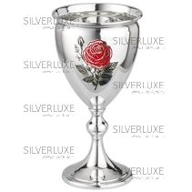 Фужер "Роза" 999 пробы с холодной эмалью на 185 мл (Новинка)