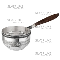 Ковш ручной работы с дубовой ручкой и оксидированием на 750 мл  