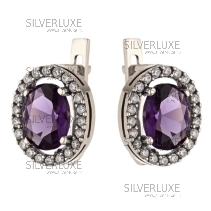 Серьги серебряные с аметистом