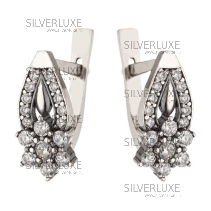 Серьги из серебра "Цветок"