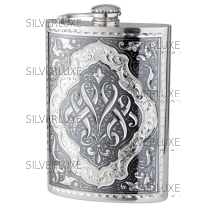 Фляга с чернением на 180 мл, крышка с креплением! 