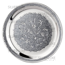 Поднос серебряный с чернением 