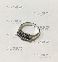 Кольцо серебряное с черно-белыми камнями 