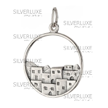 Кулон серебряный "Аул" 