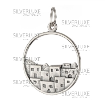 Кулон серебряный "Аул" 