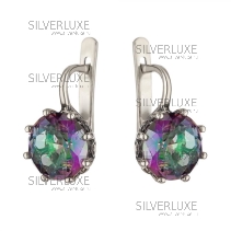 Серьги серебряные с мистиком (Новинка)