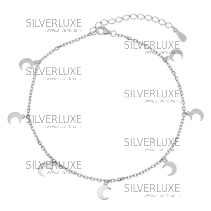 Браслет серебряный на ногу "Полумесяц" 