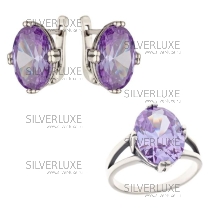 Серебряный комплект с аметистом