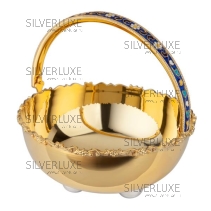 Конфетница "Корзинка" на ножках с  эмалью