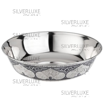 Серебряная тарелка с чернением для первых блюд на 600 мл