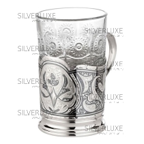 Подстаканник серебряный с литой ручкой 