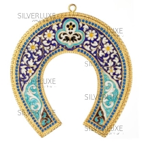 Подкова с позолотой и горячей эмалью 