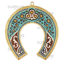 Подкова с позолотой и горячей эмалью 