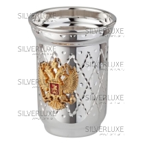 Стопка с алмазной огранкой  "Россия" 999 пробы на 65 мл 