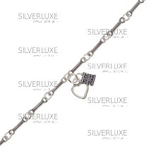 Браслет серебряный "Сердце и замочек" 