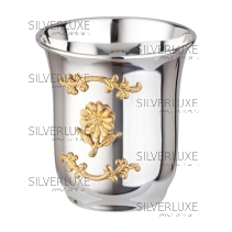 Стакан с позолотой "Цветок" 999 пробы на 150 мл