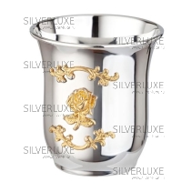 Стакан с позолотой "Роза" 999 пробы на 150 мл