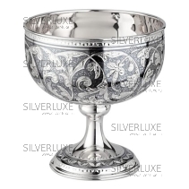 Конфетница с чернением на ножке 