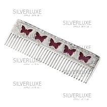 Расческа серебряная "Мини бабочки 1" 