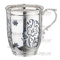 Кружка серебряная с холодной эмалью 999 пробы на 460 мл (Новинка) 