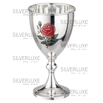 Фужер "Роза" 999 пробы с холодной эмалью на 130 мл (Новинка)