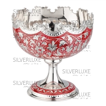 Конфетница с красной холодной эмалью (Новинка)