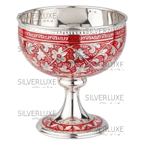 Конфетница с красной холодной эмалью (Новинка)