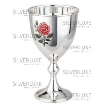 Фужер "Роза" 999 пробы с холодной эмалью на 190 мл (Новинка)