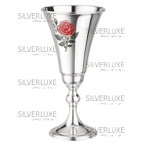 Фужер "Роза" 999 пробы с холодной эмалью на 130 мл (Новинка)