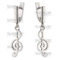 Серебряные серьги музыкальные «Ноты»