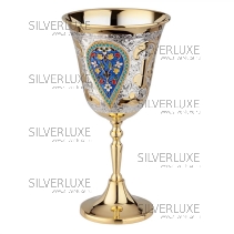 Фужер "Царский" с позолотой и горячей эмалью на 300 мл 