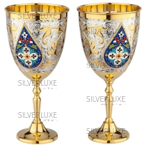 Бокалы с позолотой и горячей эмалью на 300 мл 