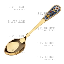Серебряная чайная ложка с эмалью и позолотой серия «Версаль»